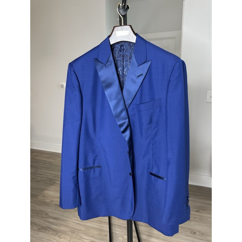 HARRY ROSEN BESPOKE🔥100% Wool Mens 2  Pc Suit Tuxedo Size 50 (s174)